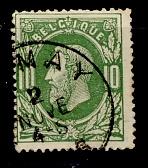 Belg. 1869 - Leopold II nr 30, Verzenden, Gestempeld