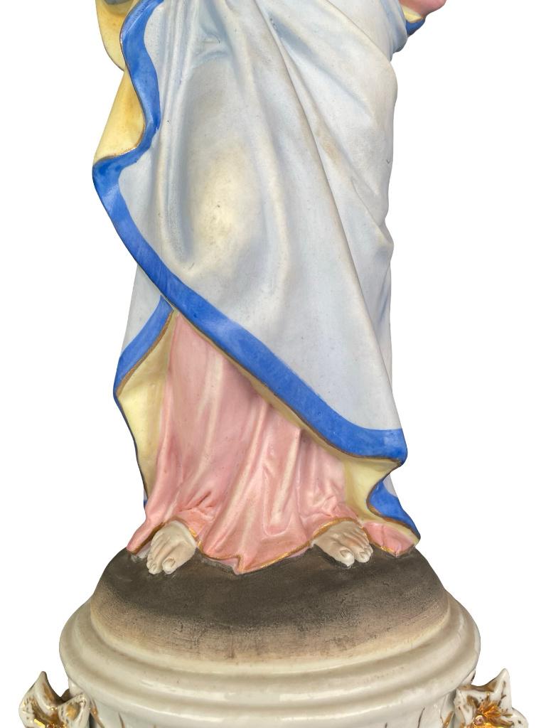 Religieus beeld van de Madonna in bisque en porselein, Antiek en Kunst, Ophalen of Verzenden