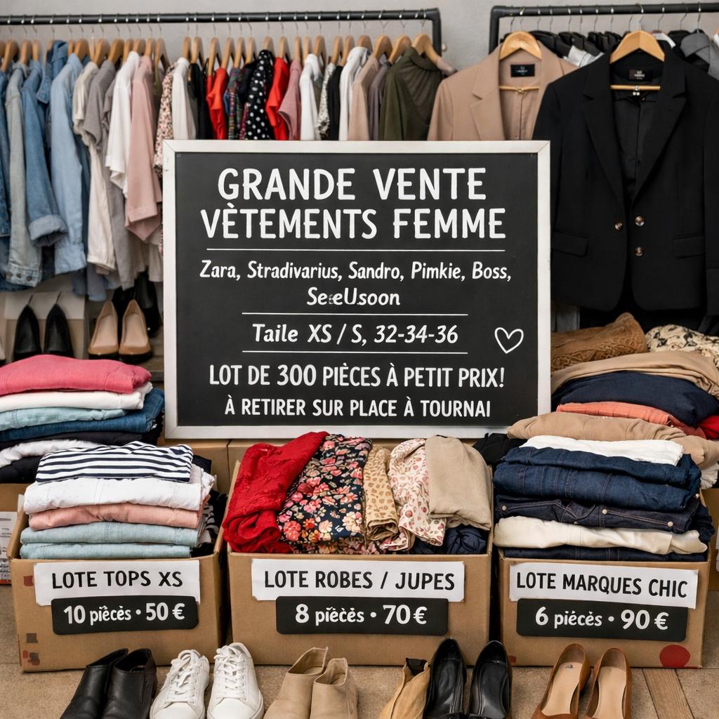 Lot de vêtements (450 pièces), Enlèvement, Porté, Taille 36 (S)