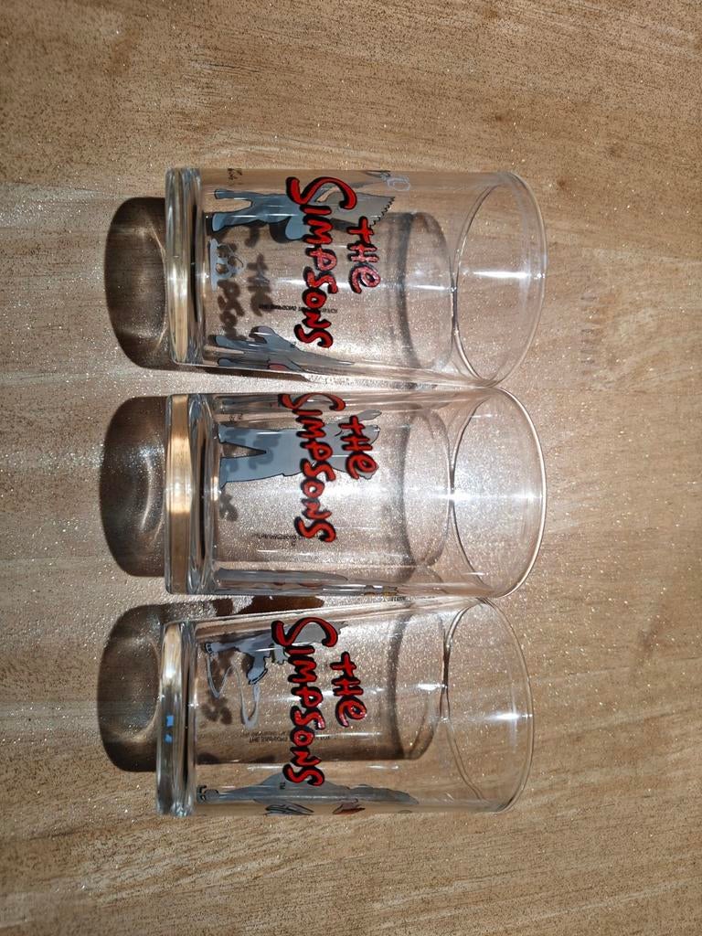 3 verres Simpsons, Verzamelen, Glas en Drinkglazen, Ophalen, Zo goed als nieuw