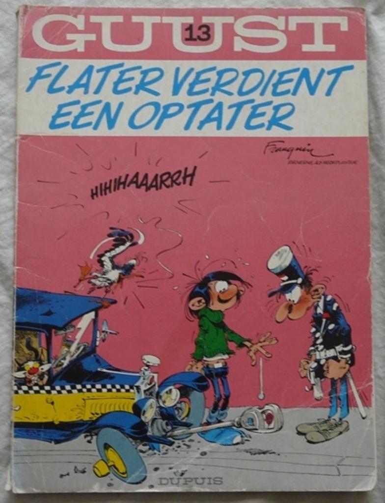 Strip Boek, GUUST, FLATER VERDIENT EEN OPTATER, Nr.13, 1979., Gelezen, Eén stripboek, Ophalen of Verzenden, André Franquin