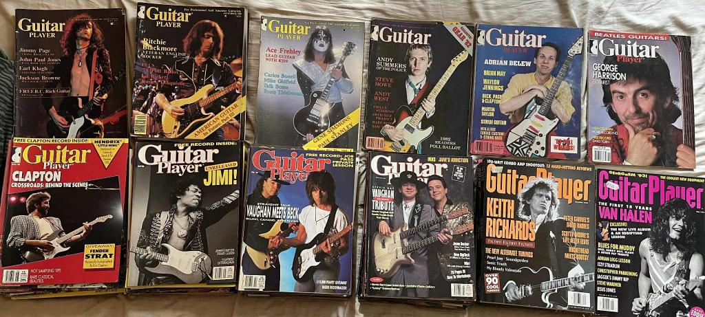 75-tal vintage Guitar player magazines, Ophalen, Gelezen, Instrument