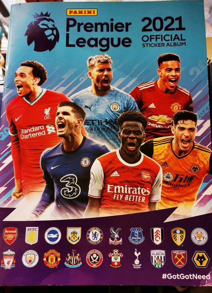 Panini Premier League 2021 officieel album deels ingeplakt, Ophalen of Verzenden, Zo goed als nieuw, Sticker