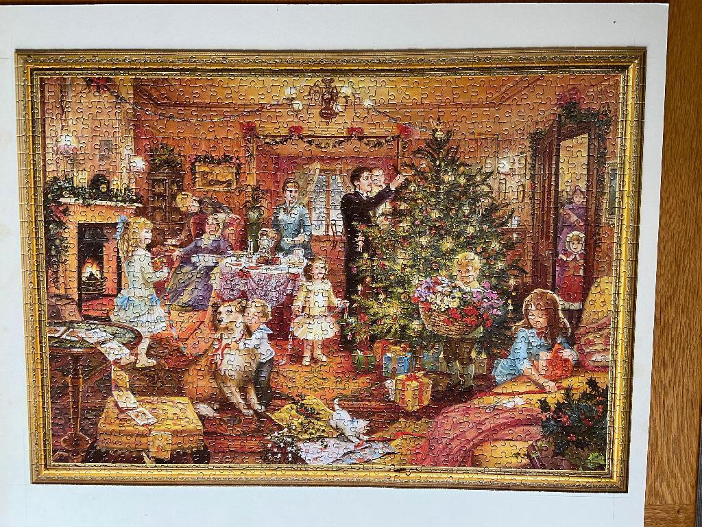 Puzzel Waddingtons:( Kerstthema): dubbelzijdig, 1000 stuks, Ophalen of Verzenden, 500 t/m 1500 stukjes, Zo goed als nieuw