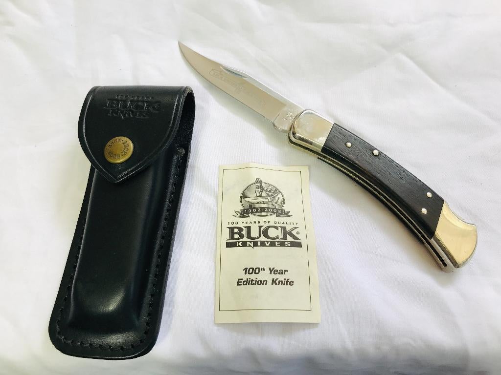 1994 Buck 110 100 years ANNIVERSARY W.SHEATH Silver Bolster, Envoi, Comme neuf