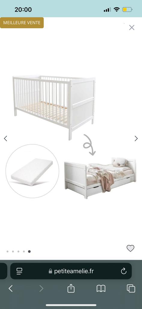Lit evolutif petite amelie, Enfants & Bébés, Chambre d'enfant | Lits, Matelas, 70 à 85 cm, Enlèvement, Utilisé