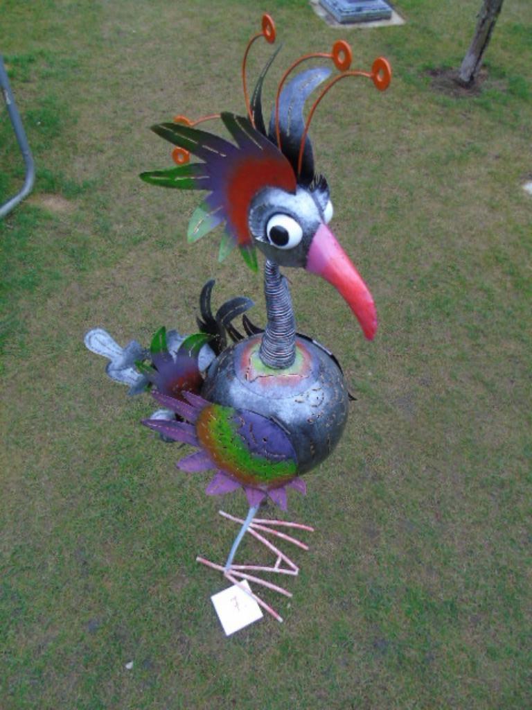 grote vogel met grijze veerkop, ruime keuze aan modellen!, Tuin en Terras, Ophalen, Nieuw, Metaal, Dierenbeeld