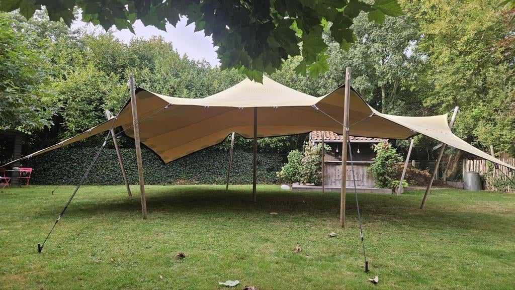 Stretchtent 8x10.5m zand te koop., Enlèvement ou Envoi