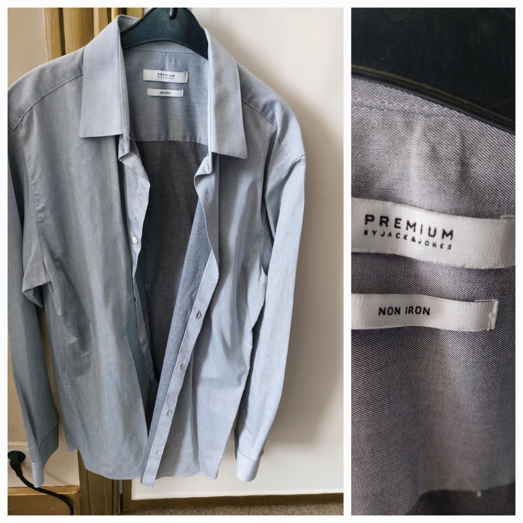 Chemise pour homme gris taille 42, Enlèvement, Comme neuf, Gris