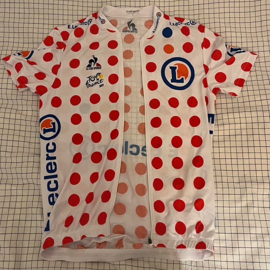 Maillot à pois TDF 2021, Blanc, Taille 48/50 (M), Envoi, Course à pied ou Cyclisme