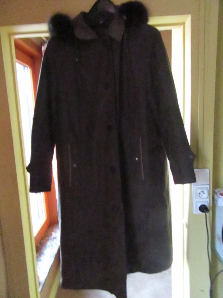 long manteau Lebek avec capuche T 46, Ophalen, Gedragen, Maat 46/48 (XL) of groter, Bruin