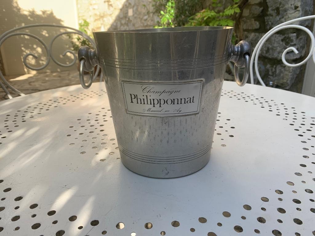 Seau à champagne Philipponnat anses anneaux  ovalisé déformé, Envoi, Utilisé, France, Champagne