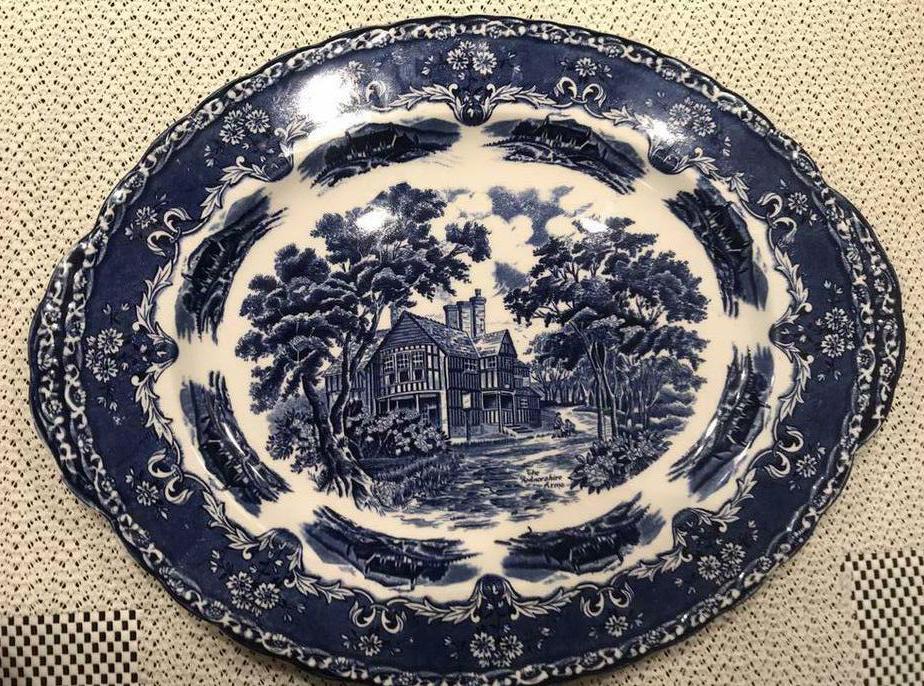 Assiette porcelaine ancienne bleue blanche anglaise 19 E, Antiquités & Art, Antiquités | Céramique & Poterie, Enlèvement ou Envoi