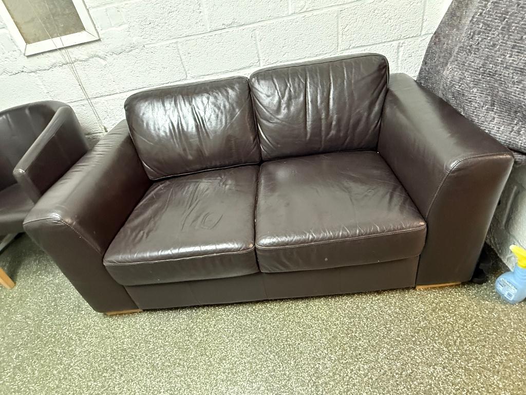 canapé + fauteuil + 2 tables, 75 à 100 cm, Comme neuf, Enlèvement, 150 à 200 cm