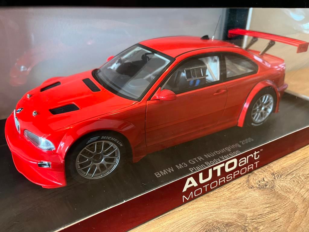 1:18 autoart bmw m3 gtr nurnburgring plain body ltd, Hobby en Vrije tijd, Ophalen of Verzenden, Nieuw, Autoart