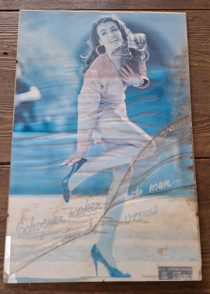 affiche publicitaire vintage pour chaussures, Enlèvement ou Envoi, Utilisé
