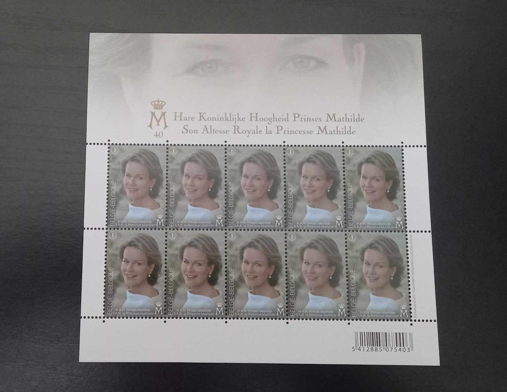 Postzegelblaadje Mathilde, Postzegels en Munten, Postzegels | Europa | België, Koninklijk huis, Frankeerzegel, Ophalen of Verzenden