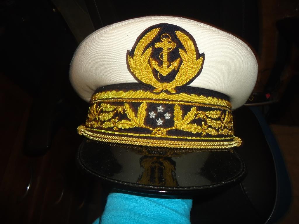 kepi amiral français, Verzamelen, Ophalen of Verzenden, Marine, Helm of Baret