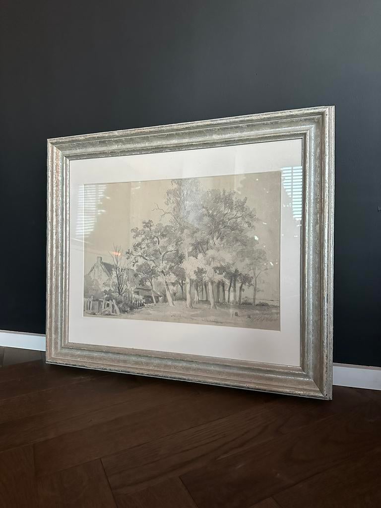 Bijzondere Aquarel Tekening van Koekkoek ingekaderd!, Antiek en Kunst, Kunst | Tekeningen en Fotografie, Ophalen