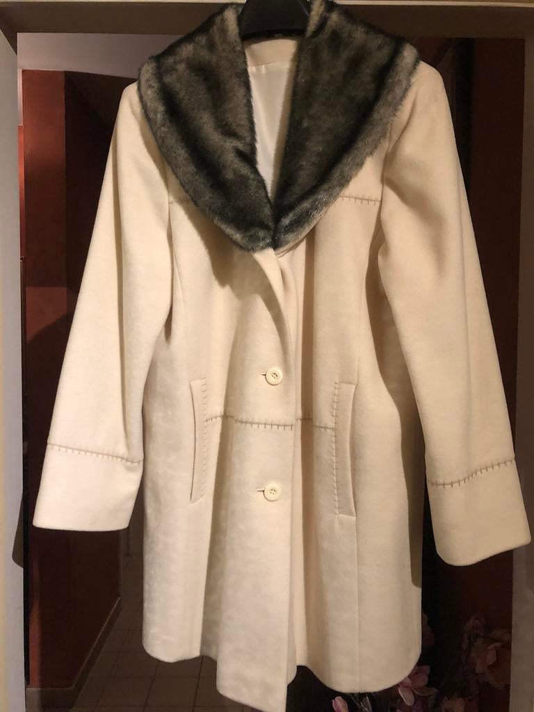 Crème kleurige tijdloze winterjas - maat 42, Enlèvement, Neuf, Taille 42/44 (L)