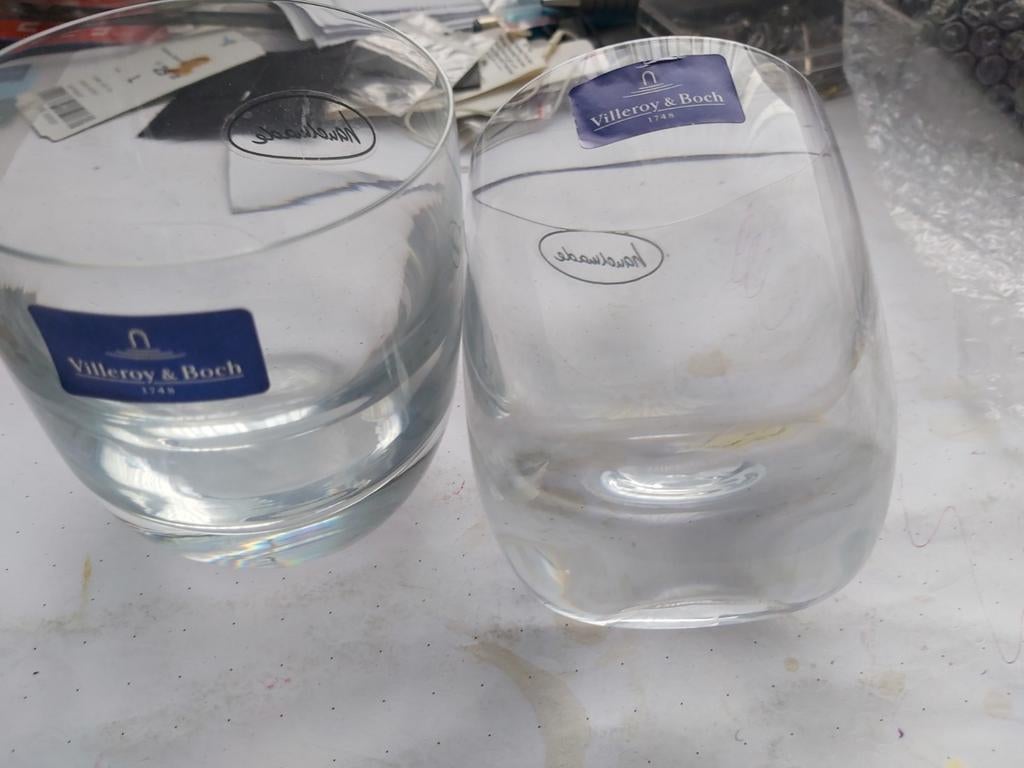 2 glazen met dikke bodem, Verzamelen, Ophalen of Verzenden, Nieuw