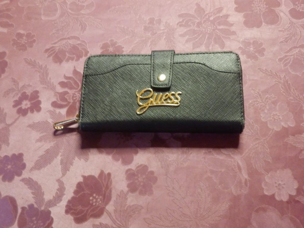 (9) - porte feuille noir - guess -, Enlèvement ou Envoi, Utilisé, Noir, Autres types