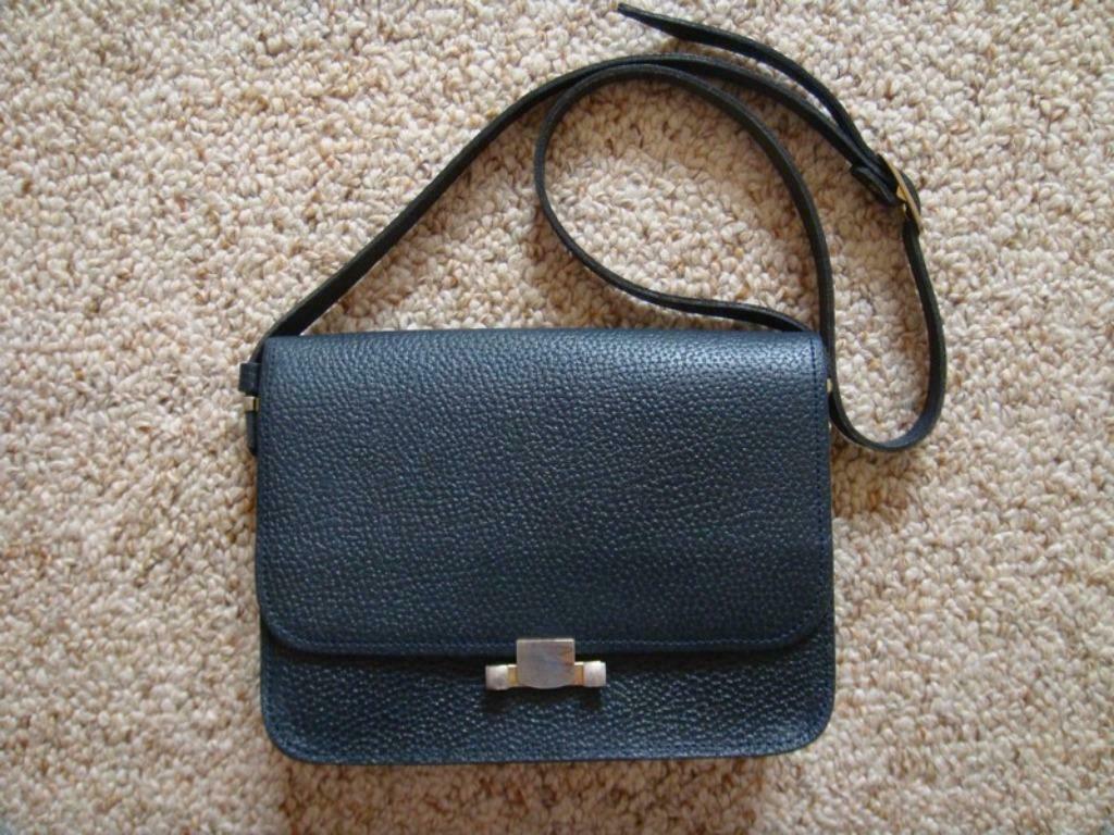 Sac bleu en cuir grainé, Enlèvement ou Envoi, Utilisé, Bleu