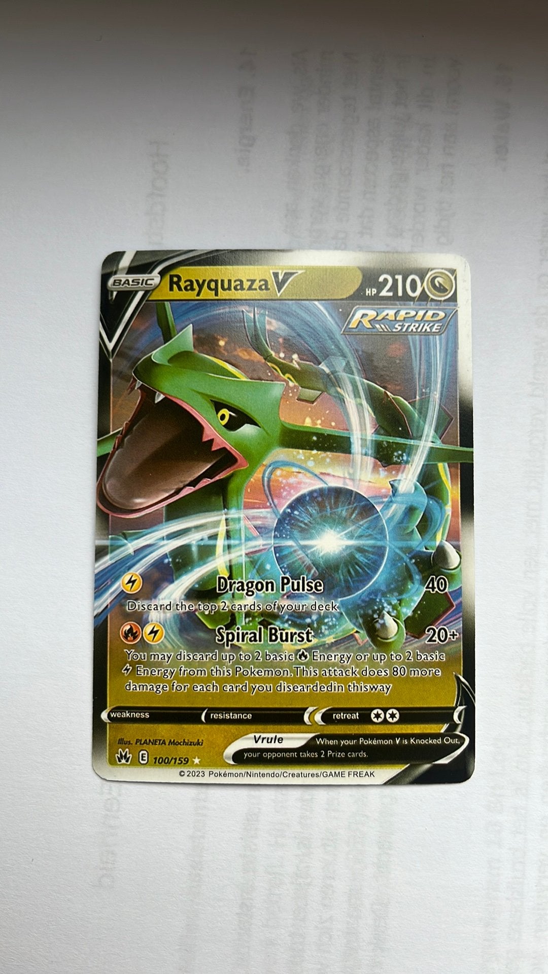 Rayquaza V, Enlèvement, Comme neuf