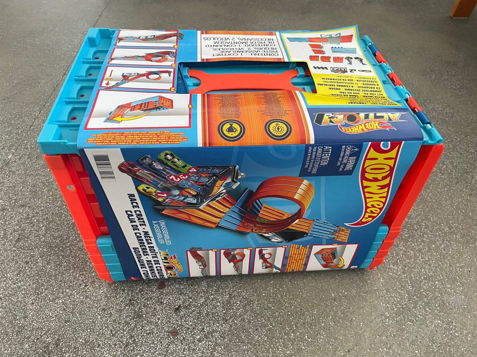Hot Wheels Track Builder Race Crate, Ophalen, Zo goed als nieuw, Hot Wheels