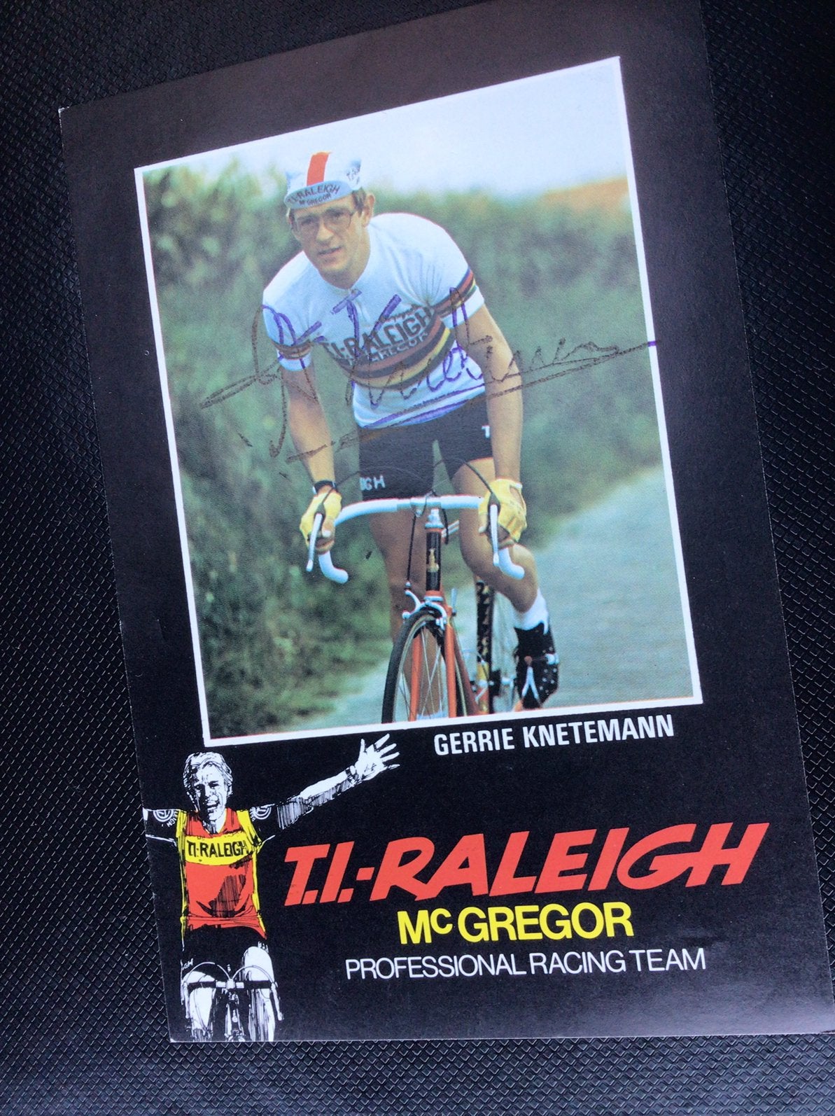 Wielerkaart team raleigh gerrie knetemann signe, Sport en Fitness, Ophalen of Verzenden, Zo goed als nieuw