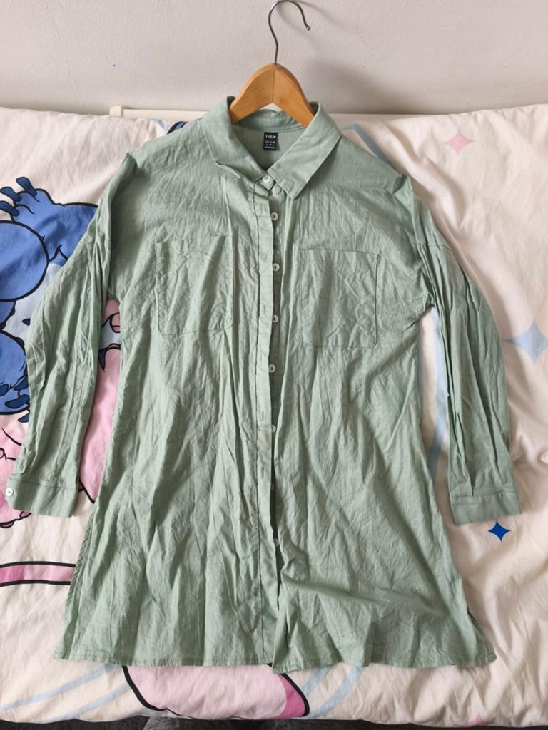 Chemise vert taille 38, Kleding | Dames, Blouses en Tunieken, Zo goed als nieuw, SHEIN, Groen, Ophalen