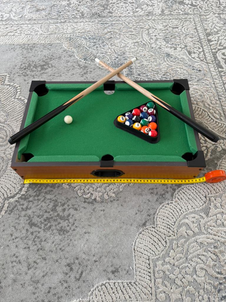 Mini pooltafel 52cm, Sport en Fitness, Ophalen, Zo goed als nieuw, Pooltafel