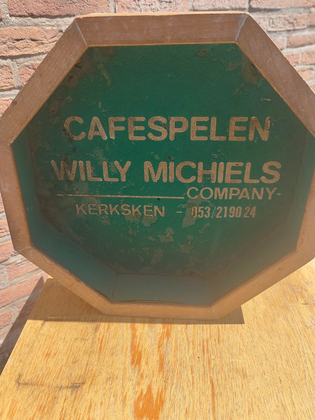 Vintage Houten Pietjesbak Cafespelen Willy Michiels, Ophalen of Verzenden