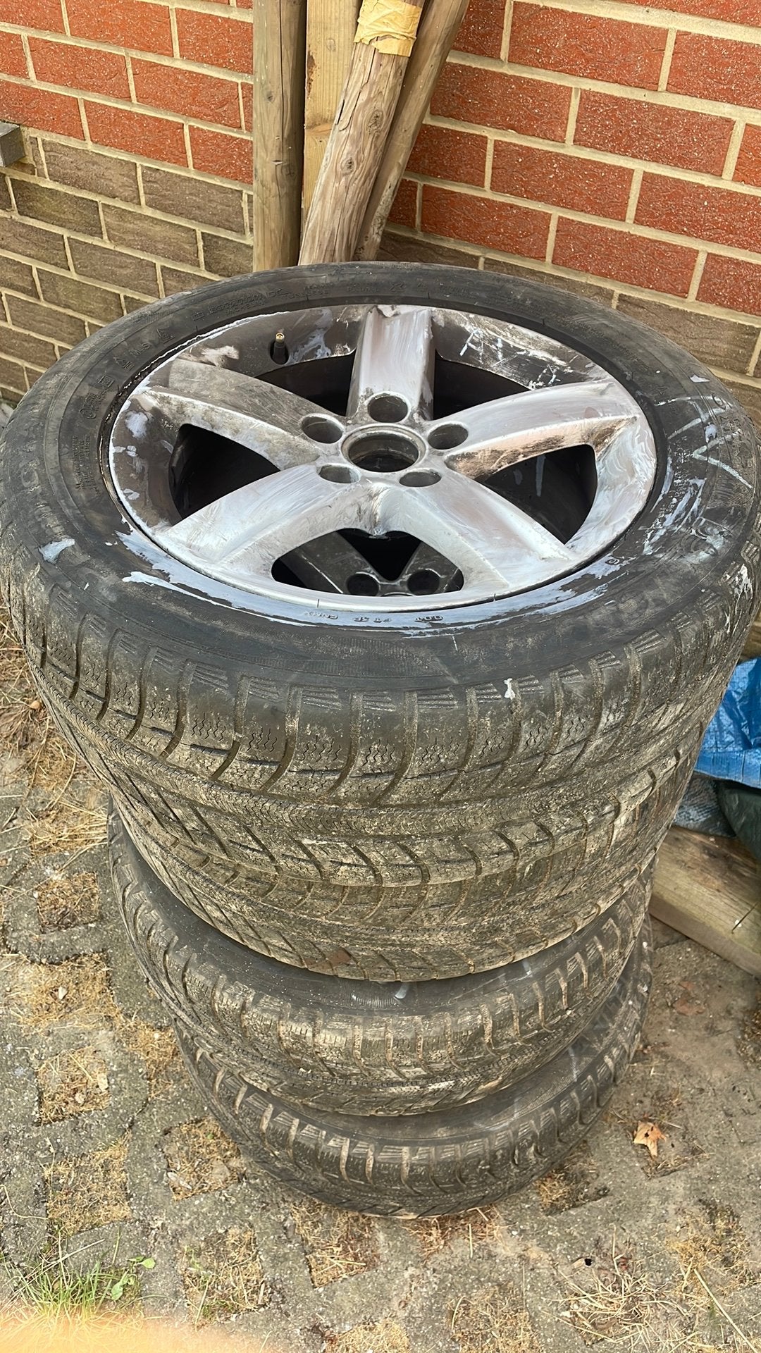 4 jantes ALU 5 trous 225/55 R16, 16 pouces, Enlèvement, Utilisé, Jante(s)