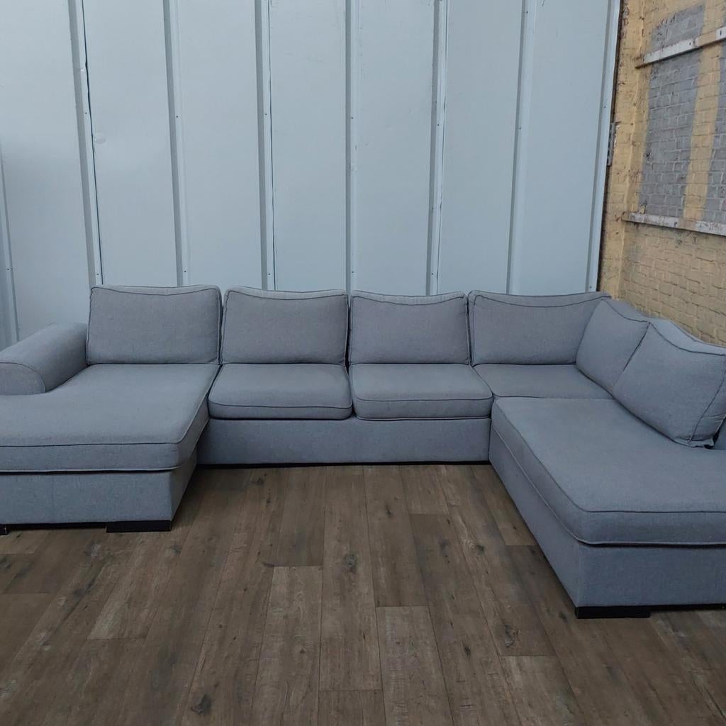 GRATIS LEVERING| Grijze H&H U-zetel, Huis en Inrichting, Ophalen
