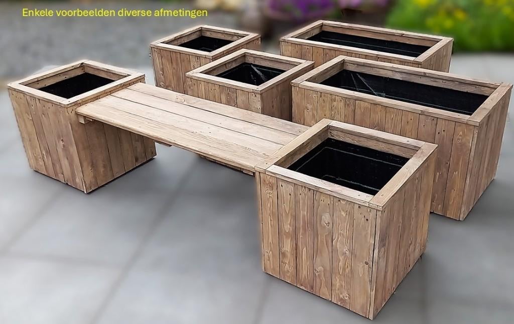 bloemen/planten bakken steigerhout look handgemaakt, Tuin en Terras, Ophalen, Nieuw, Hout, Balkon