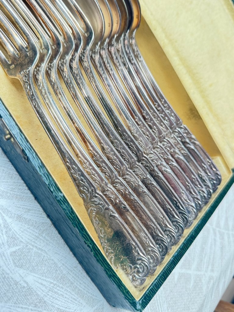 Étui à couverts SFAM ancien avec 12 cuillères et fourchettes, Enlèvement ou Envoi