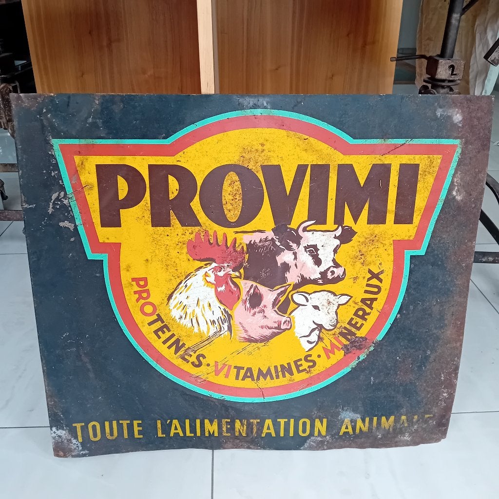 Panneau publicitaire vintage Provimi, Enlèvement ou Envoi, Utilisé, Panneau publicitaire