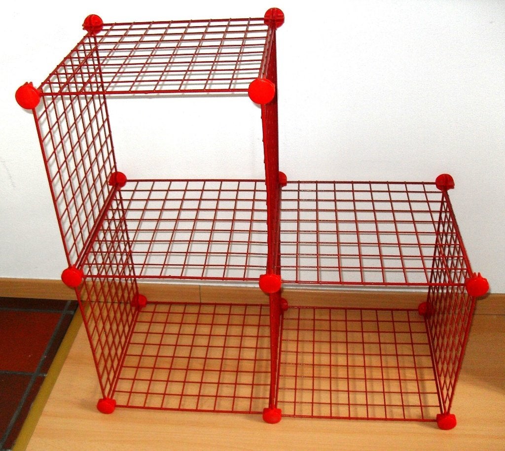 Etagère grillage rouge en métal (vintage), Maison & Meubles, Autres types, Comme neuf, Enlèvement, Démontable