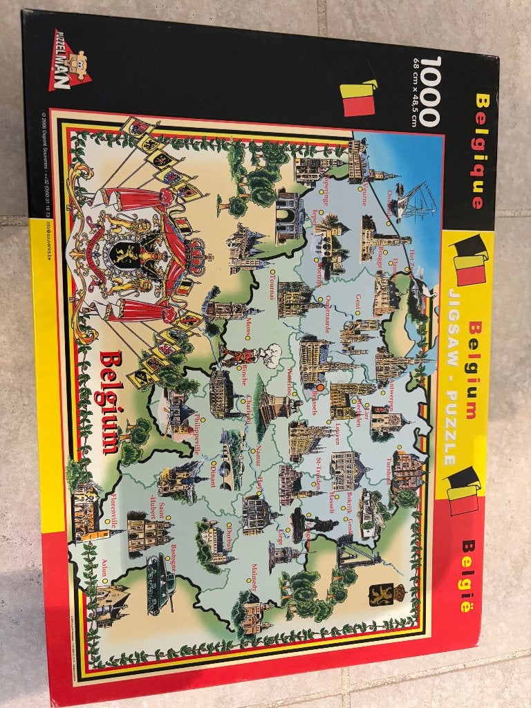 Puzzle de la Belgique, Enlèvement, 500 à 1500 pièces, Utilisé, Puzzle