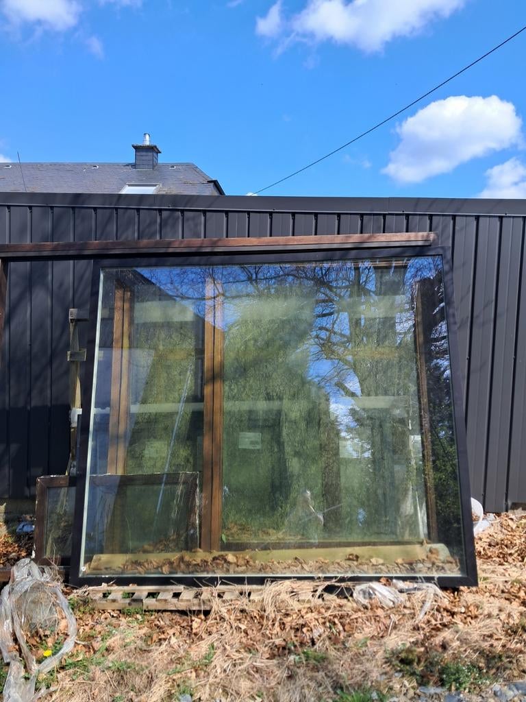 Groot nieuw zwart raam pvc 235x206 nooit gebruikt, Ophalen