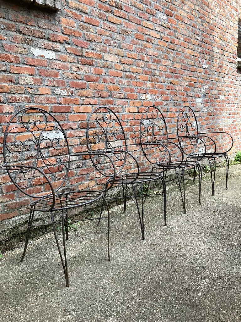 Smeedijzeren stoelen, Ophalen, Gebruikt, Metaal, Stapelbaar