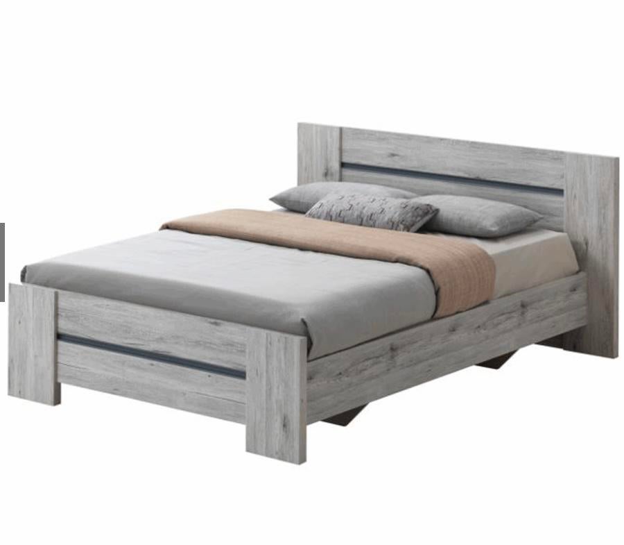 Lit neuf et emballé 160/200cm couleur chêne gris valeur 370€, Enlèvement, Comme neuf, Gris