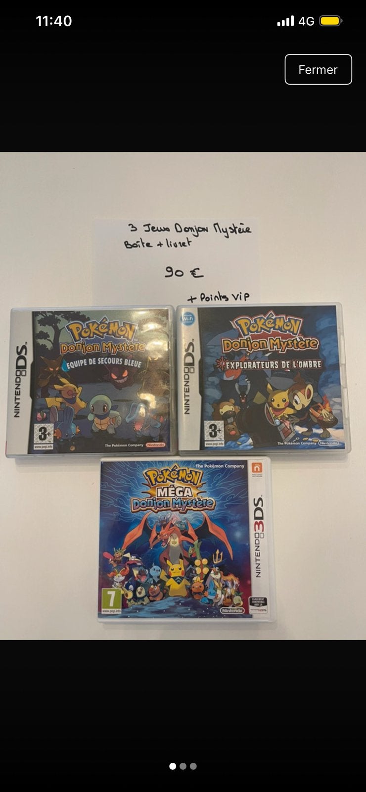 Pokémon Donjon Mystère x3, Enlèvement ou Envoi, Comme neuf
