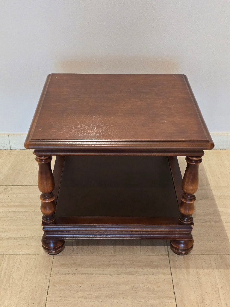 Eiken bijzettafel 55x55x48 - klassiek, Ophalen, Gebruikt, Klassiek, Vierkant