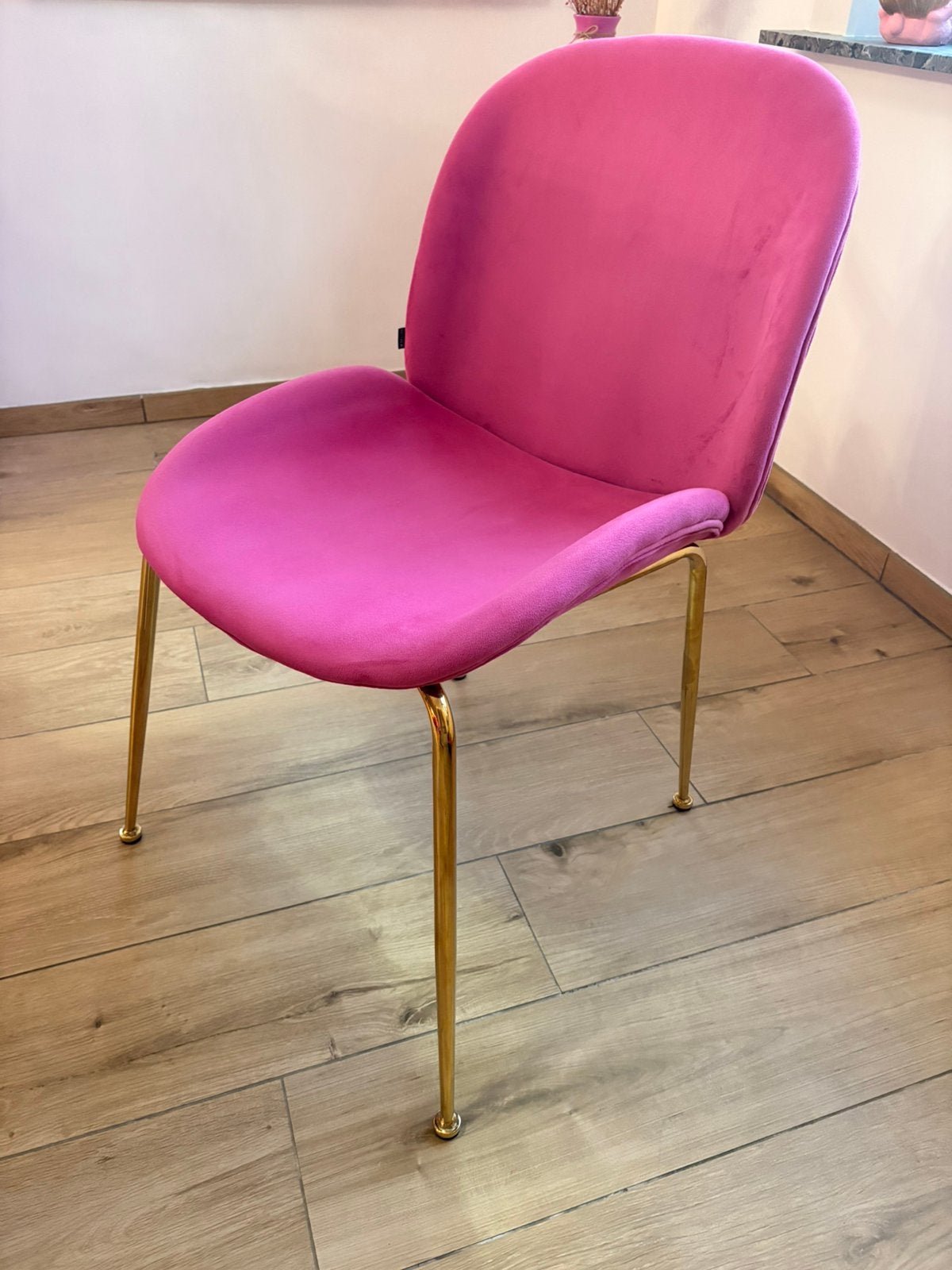 Sklum Pink Velvet Fuchsia Chairs 6 piece, Huis en Inrichting, Ophalen, Zo goed als nieuw