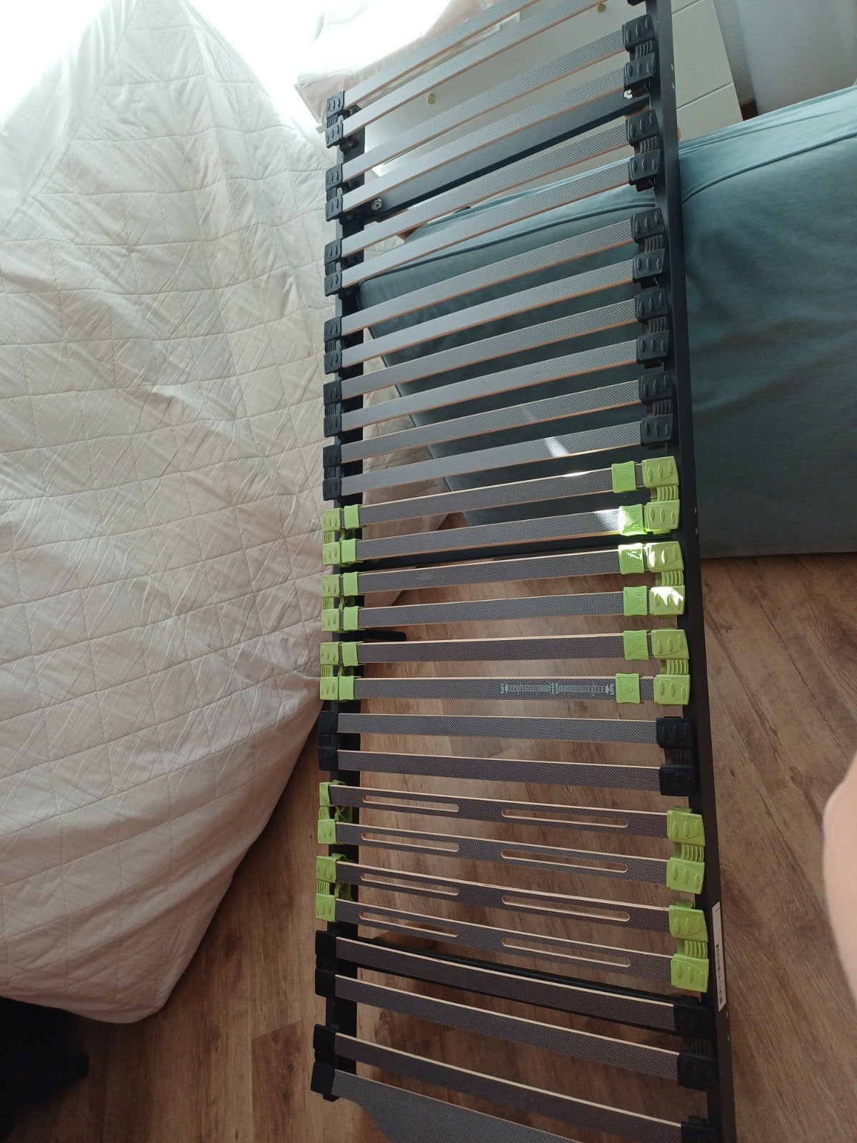 2 sommiers à lattes sur pieds avec matelas 140, Matelas, 140 cm, Enlèvement, Utilisé