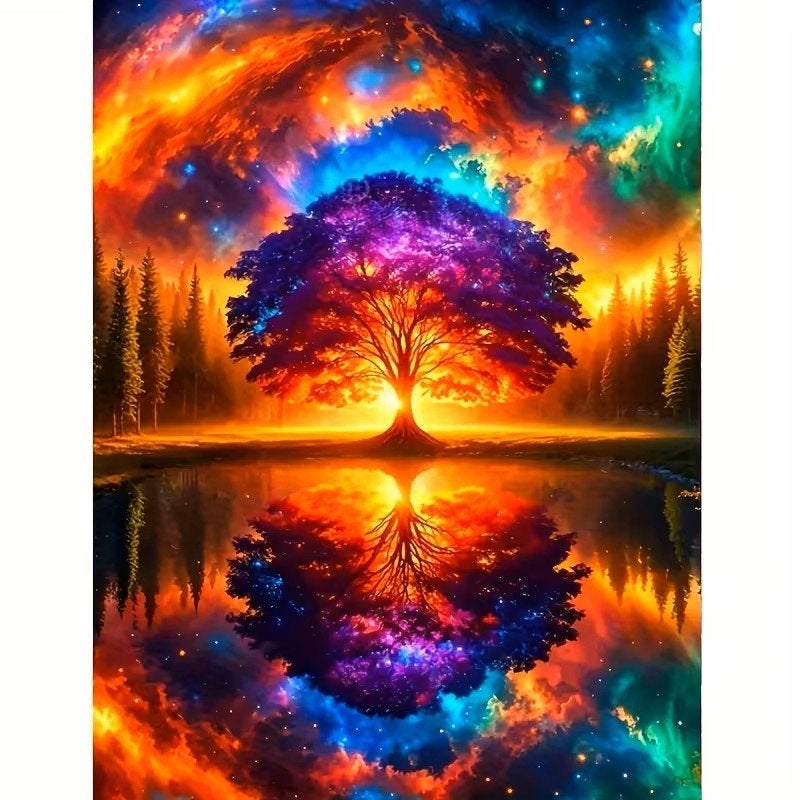 50x40cm Diamond Painting magische boom nr 88, Hobby en Vrije tijd, Verzenden, Nieuw, Meerkleurig, Overige materialen