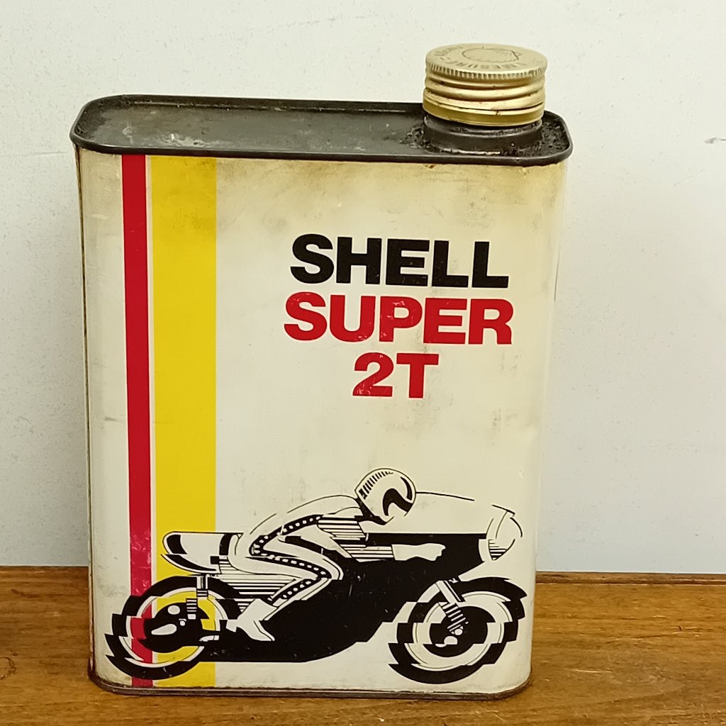 Bidon d'huile Shell Super 2T rare, Enlèvement ou Envoi, Utilisé