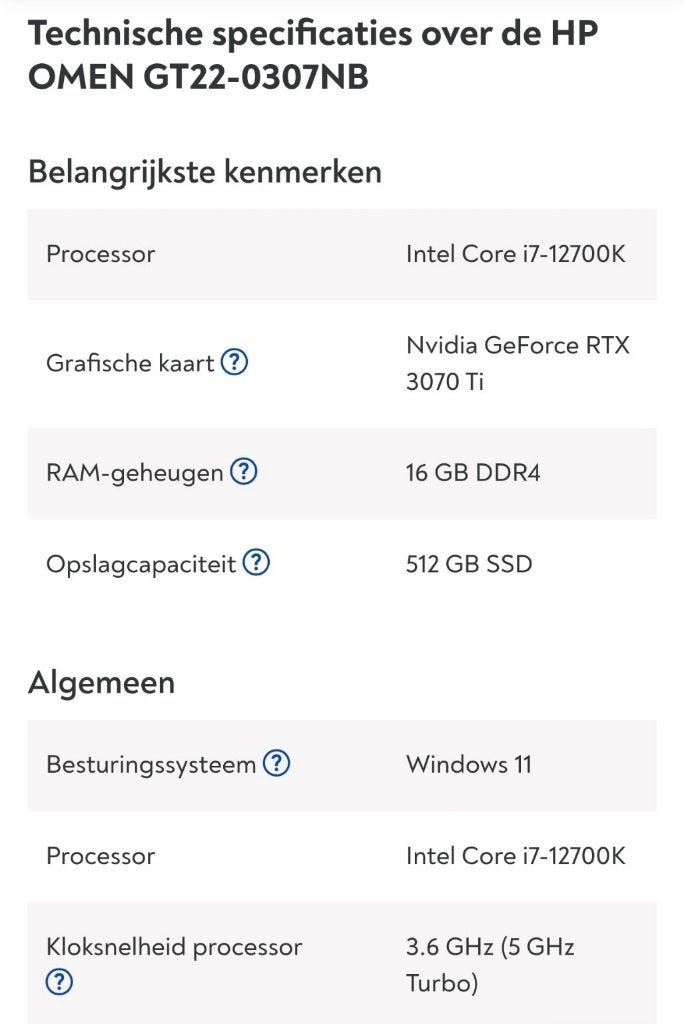 HP OMEN GT22-0307NB gaming pc – i7 / RTX 3070 Ti, Ophalen, Zo goed als nieuw, Gaming, SSD